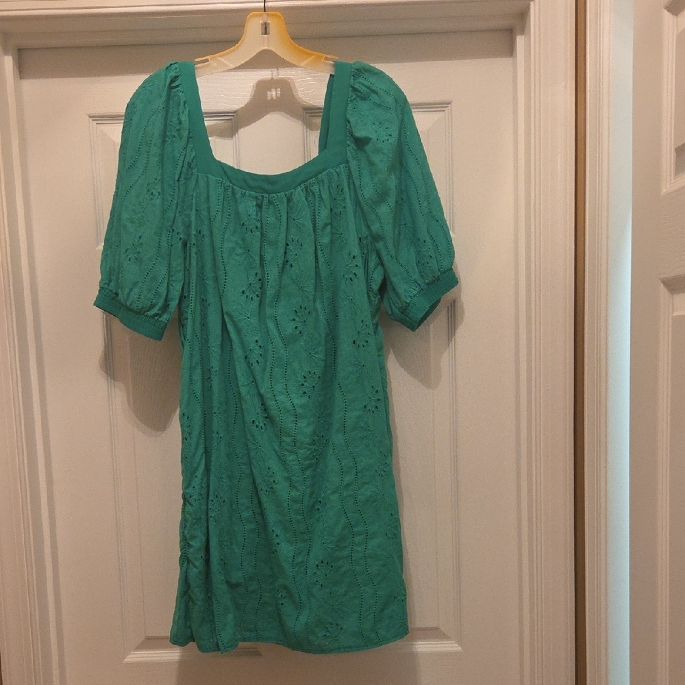 ePretty Green Eyelet Babydoll Dress